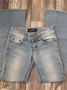 Angels Light Wash Flare Jeans - Pale Blue